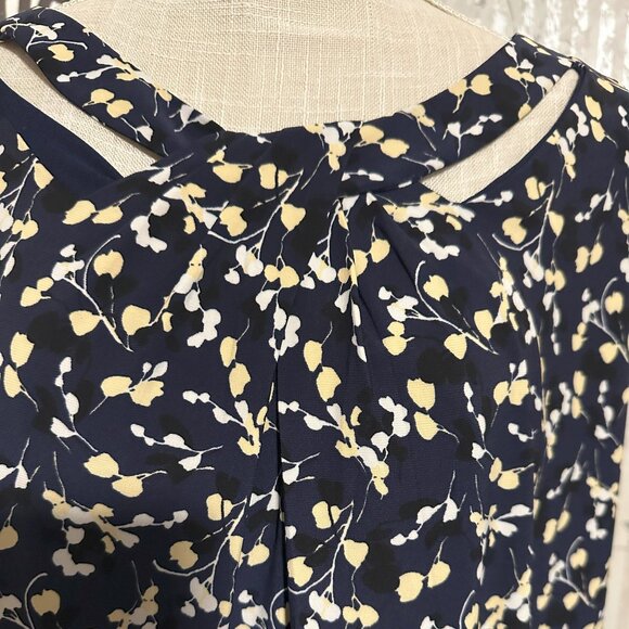 Kasper Pull Over Woman 3X Blue Yellow Floral NWT - Picture 2 of 3